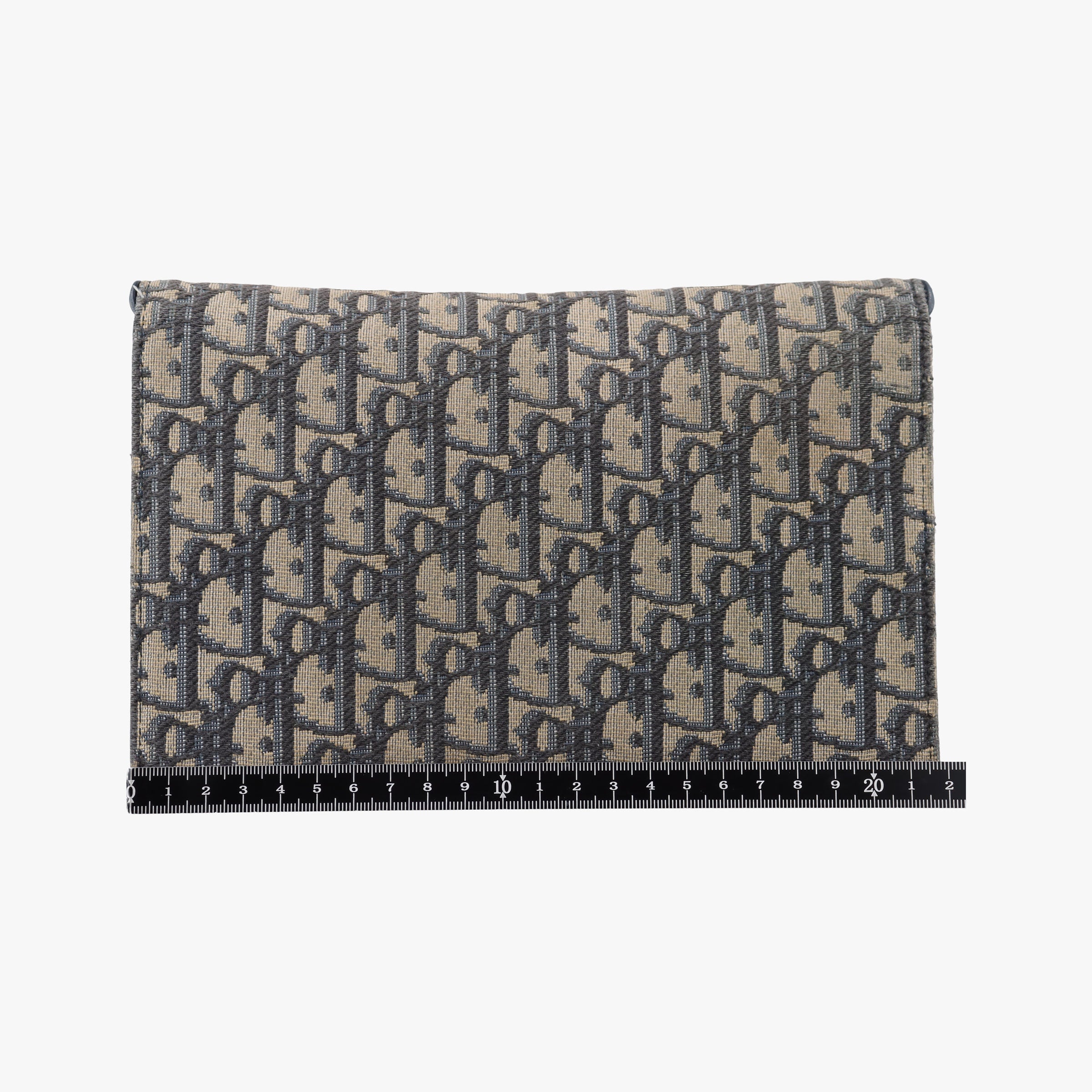 Pre-owned Christian Dior Saddle Navy×Gray jacquard×Leather shoulderbag | stylenewstar