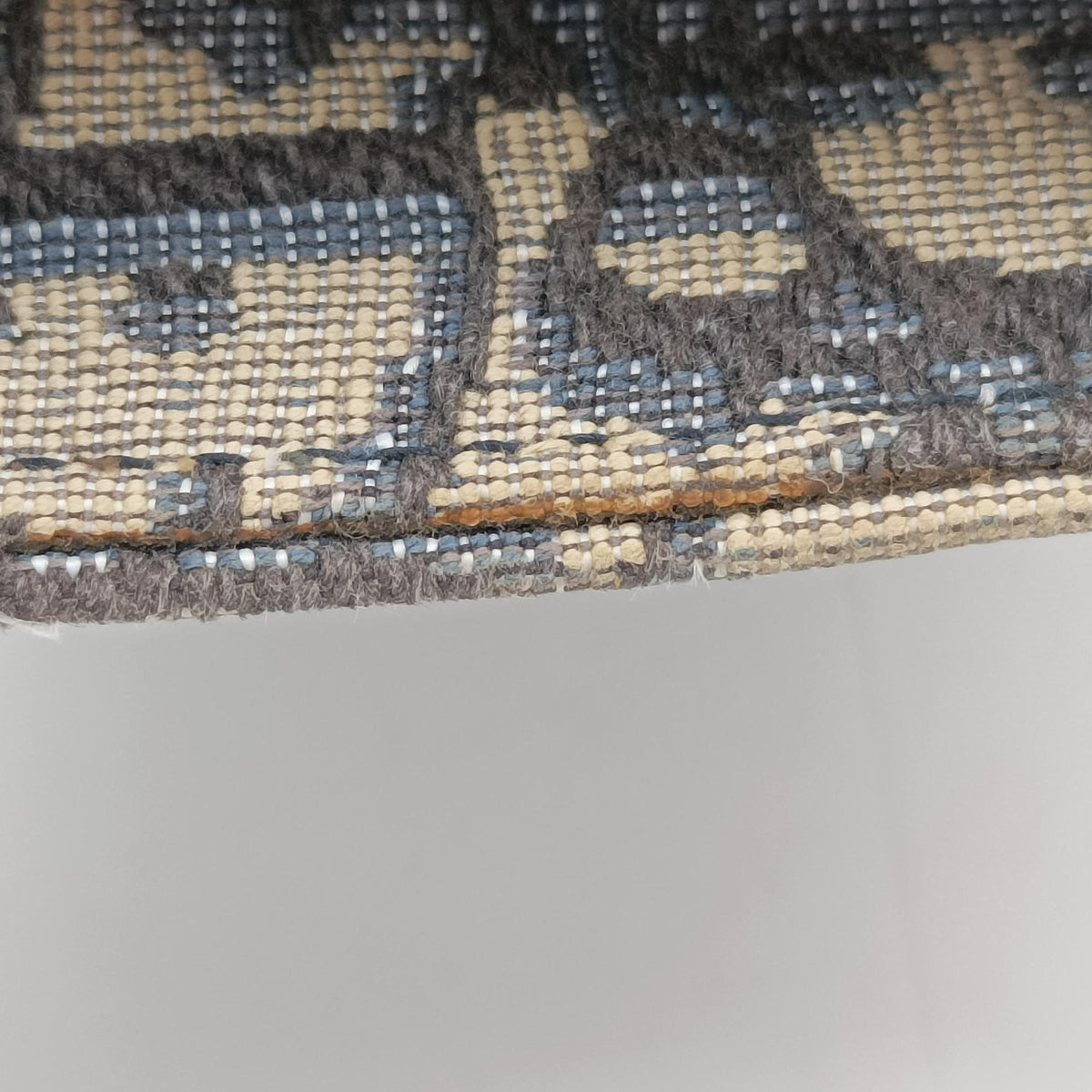 Pre-owned Christian Dior Saddle Navy×Gray jacquard×Leather shoulderbag | stylenewstar