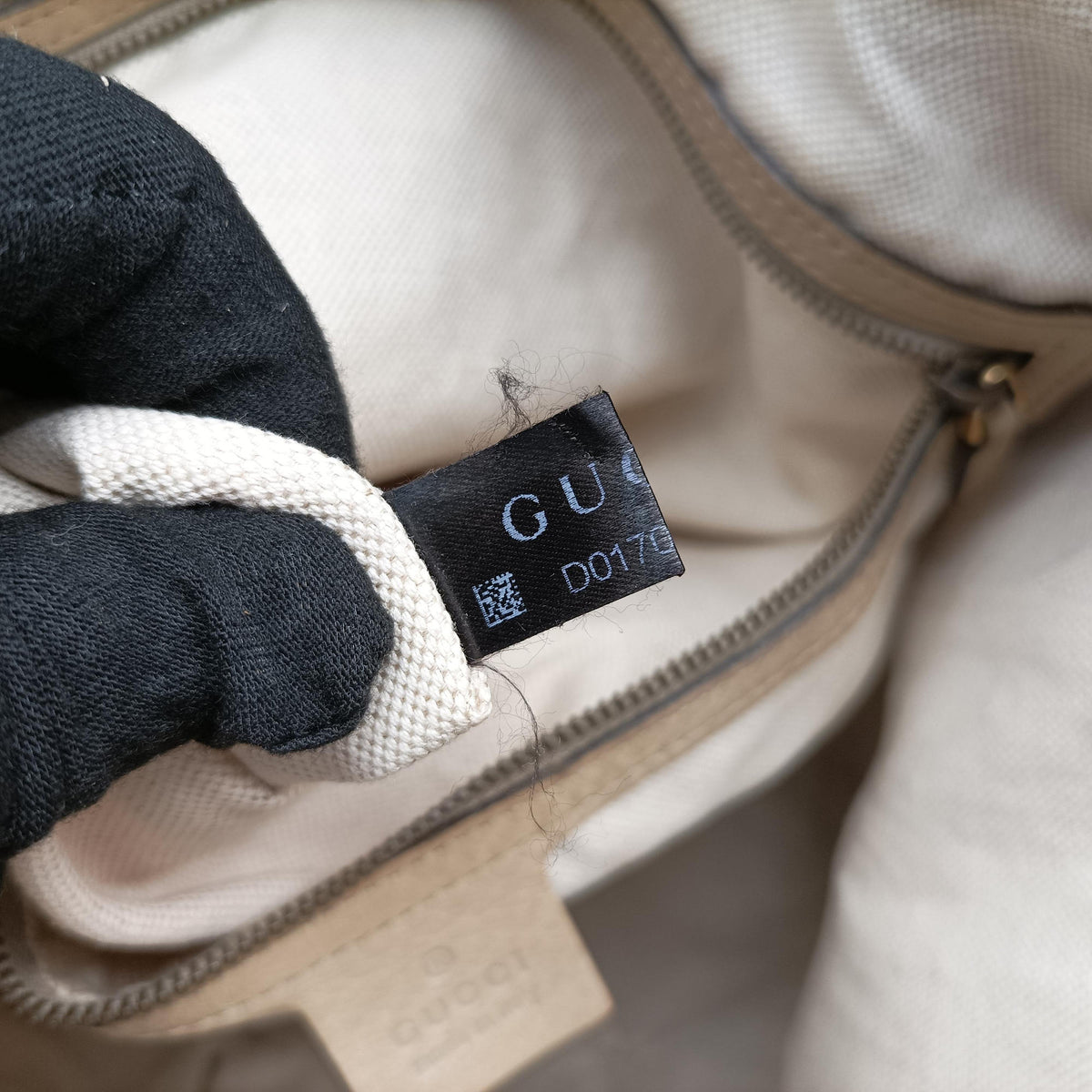 Miss GG Hobo beige×White canvas×leather 326514 D017055745ミス GG ホーボー ベージュ×ホワイト キャンバス×レザー 326514 D017055745