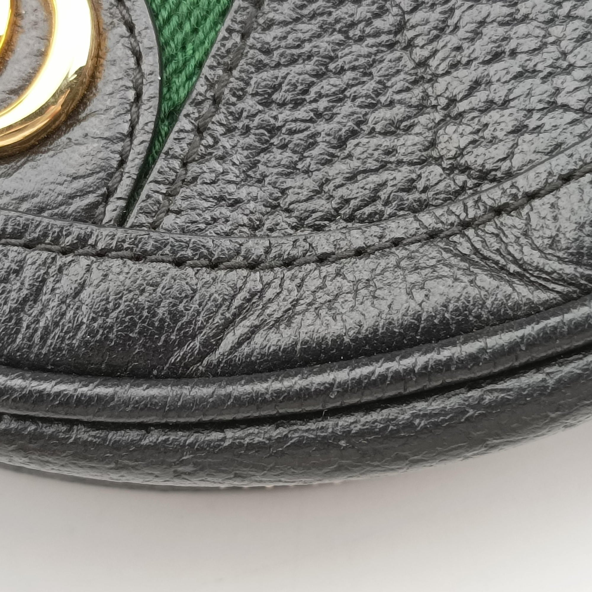 Pre-owned Gucci Ophidia Black×green×red Leather 598661 shoulderbag | stylenewstar