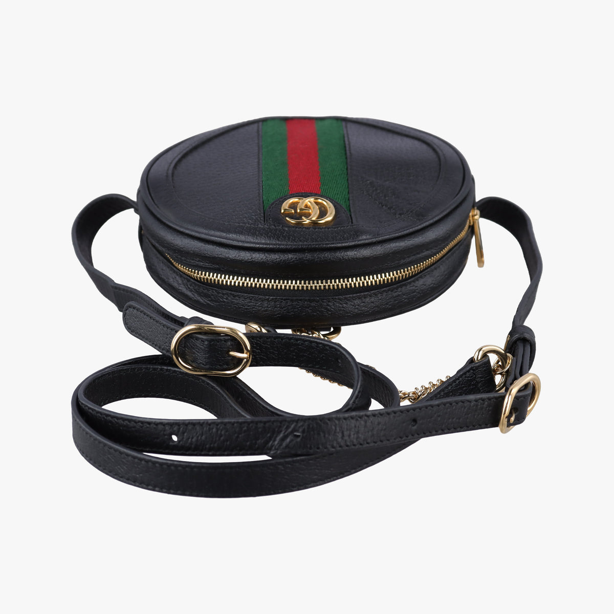 Pre-owned Gucci Ophidia Black×green×red Leather 598661 shoulderbag | stylenewstar