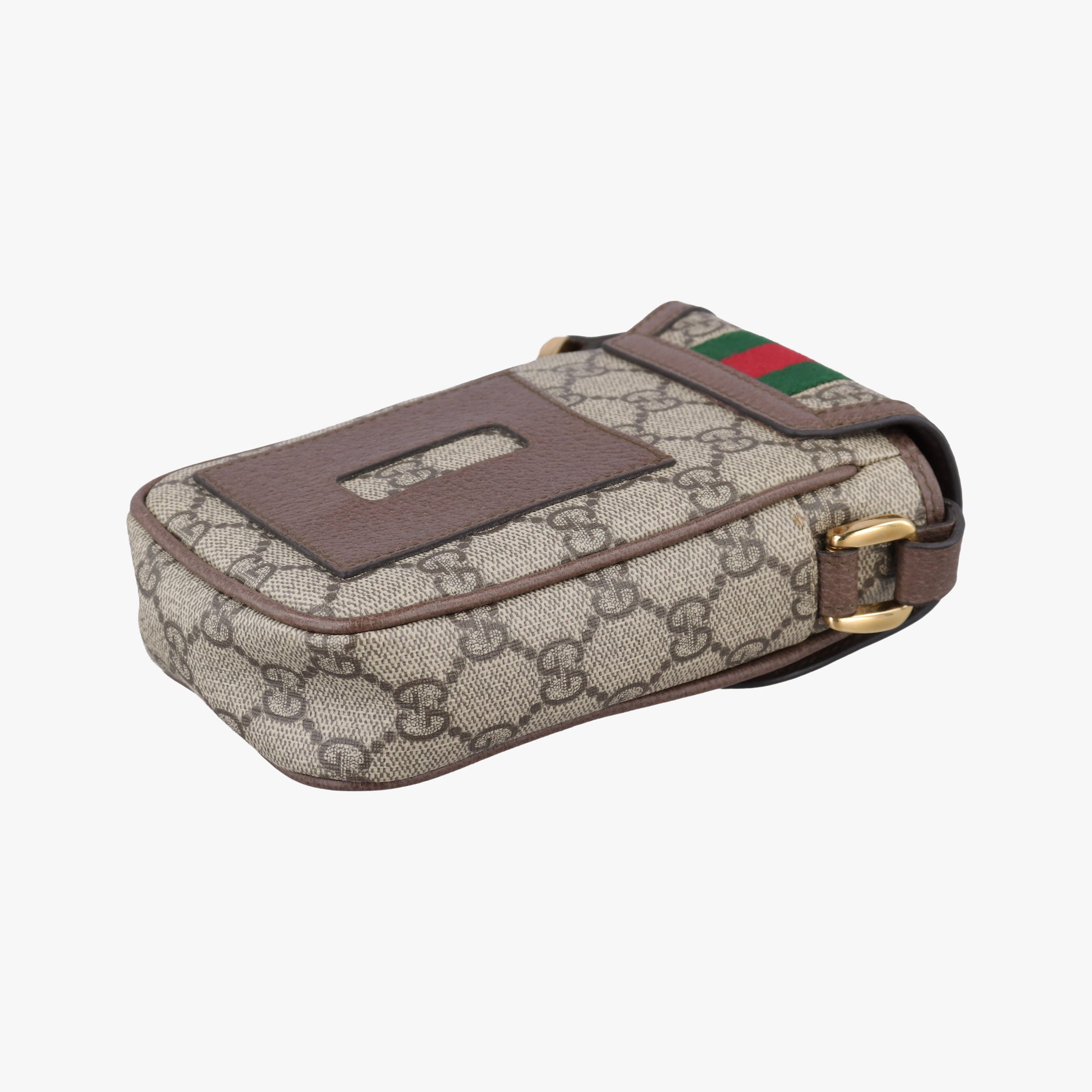 Pre-owned Gucci Ophidia Brown×red×green PVC coated canvas×Leather 598912 shoulderbag | stylenewstar