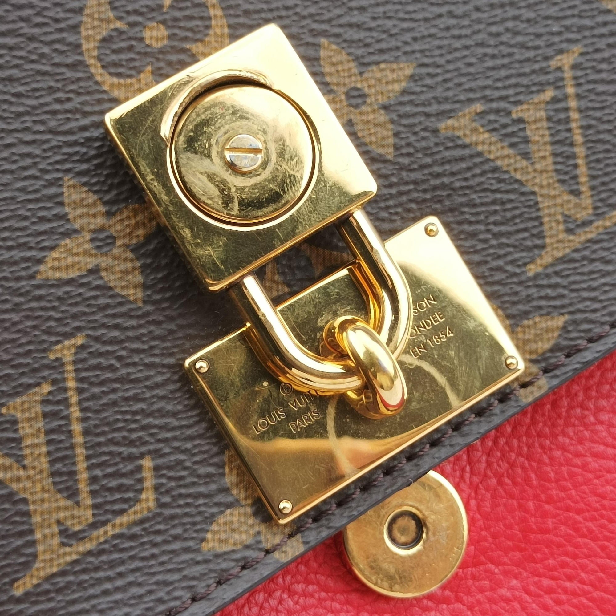 MARIGNAN Brown × Coquelicot Monogram Canvas×calf leather M44286 FL0138 IC Chipマリニャン モノグラム/ブラウン×コクリコ モノグラムキャンバス×カーフレザー M44286 FL0138 ICチップ