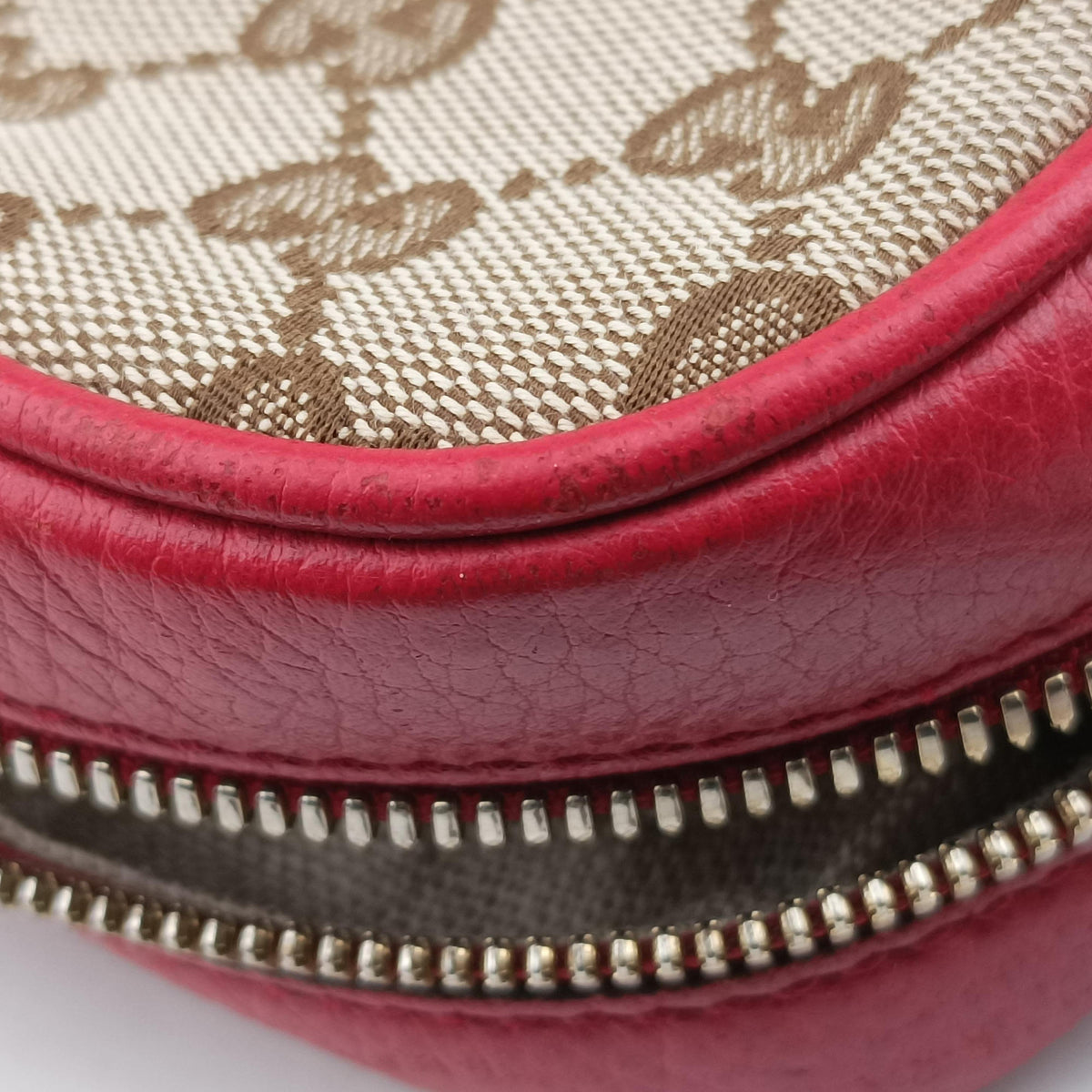 Bree Microguccissima Beige x red Canvas×Leather 449413 I023427209ブリー マイクログッチシマ ベージュ×レッド キャンバス×レザー 449413 I023427209