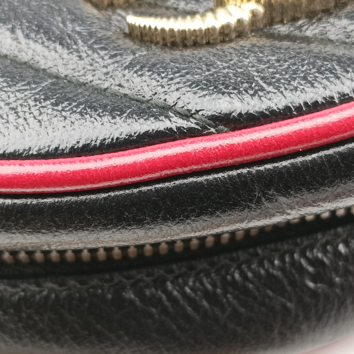 GG Marmont Black×Red Leather 550154 H029690636GGマーモント ブラック×レッド レザー 550154 H029690636