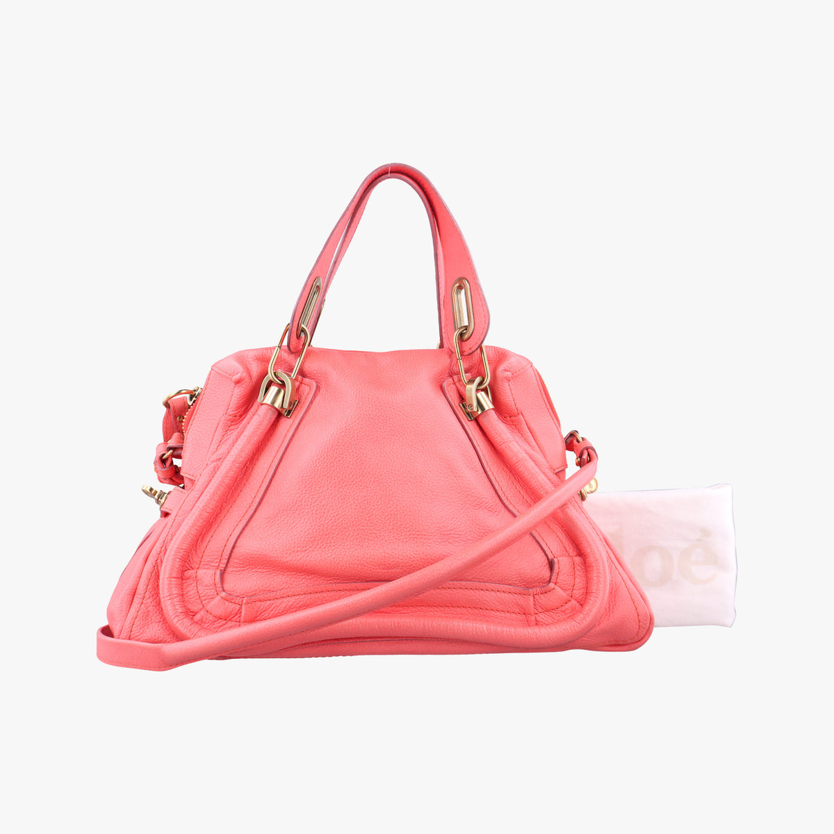 Pre-owned Chloe Paraty Pink Leather shoulderbag | stylenewstar