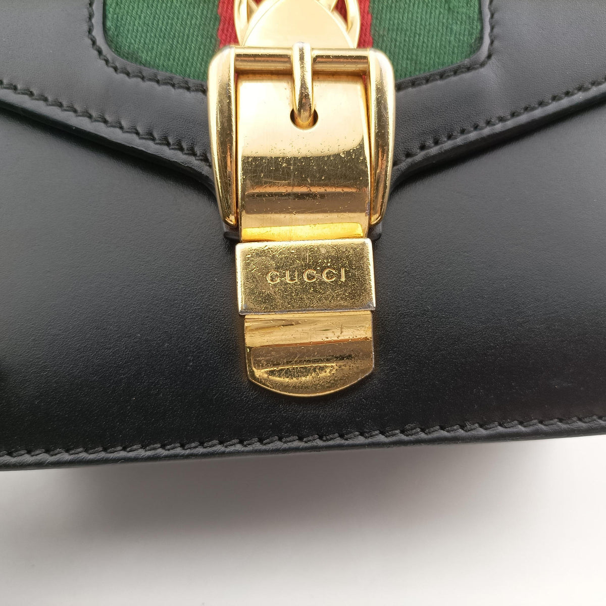 Sylvie Black×red×green Leather 431666 H021749324シルヴィ ブラック×レッド×グリーン レザー 431666 H021749324