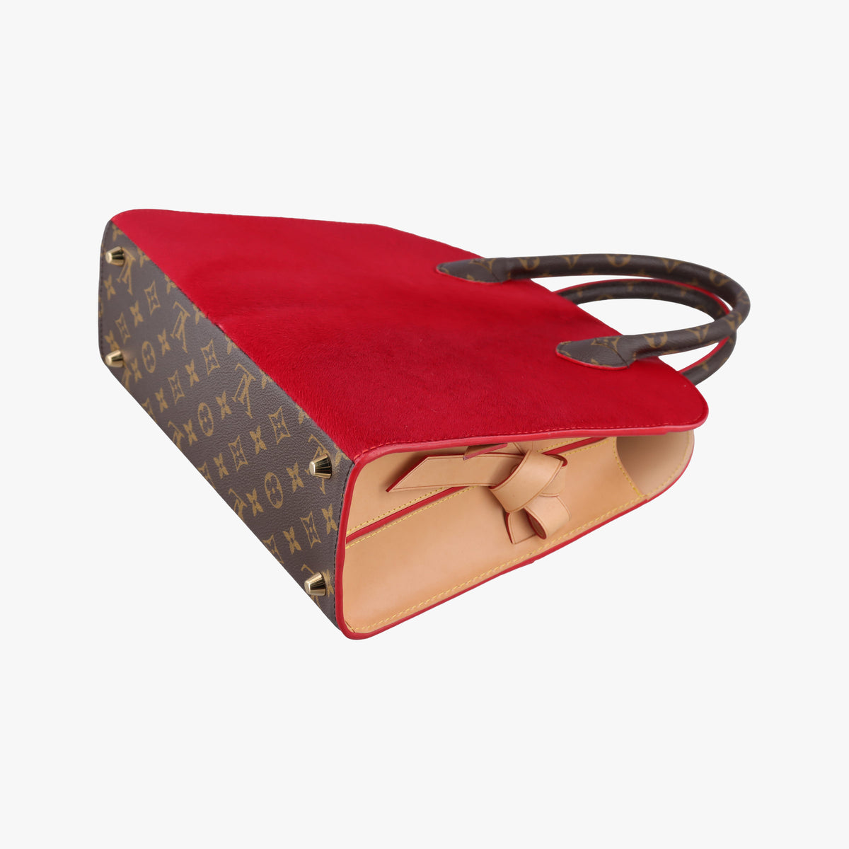 Christian Louboutin Collaboration Iconoclast Brown×red×beige Monogram Canvas×calf leather×ponyhair M41234 FO4194クリスチャンルブタンコラボ アイコノクラスト モノグラム/ブラウン×レッド×ベージュ モノグラムキャンバス×カーフレザー ×ハラコ M41234 FO4194