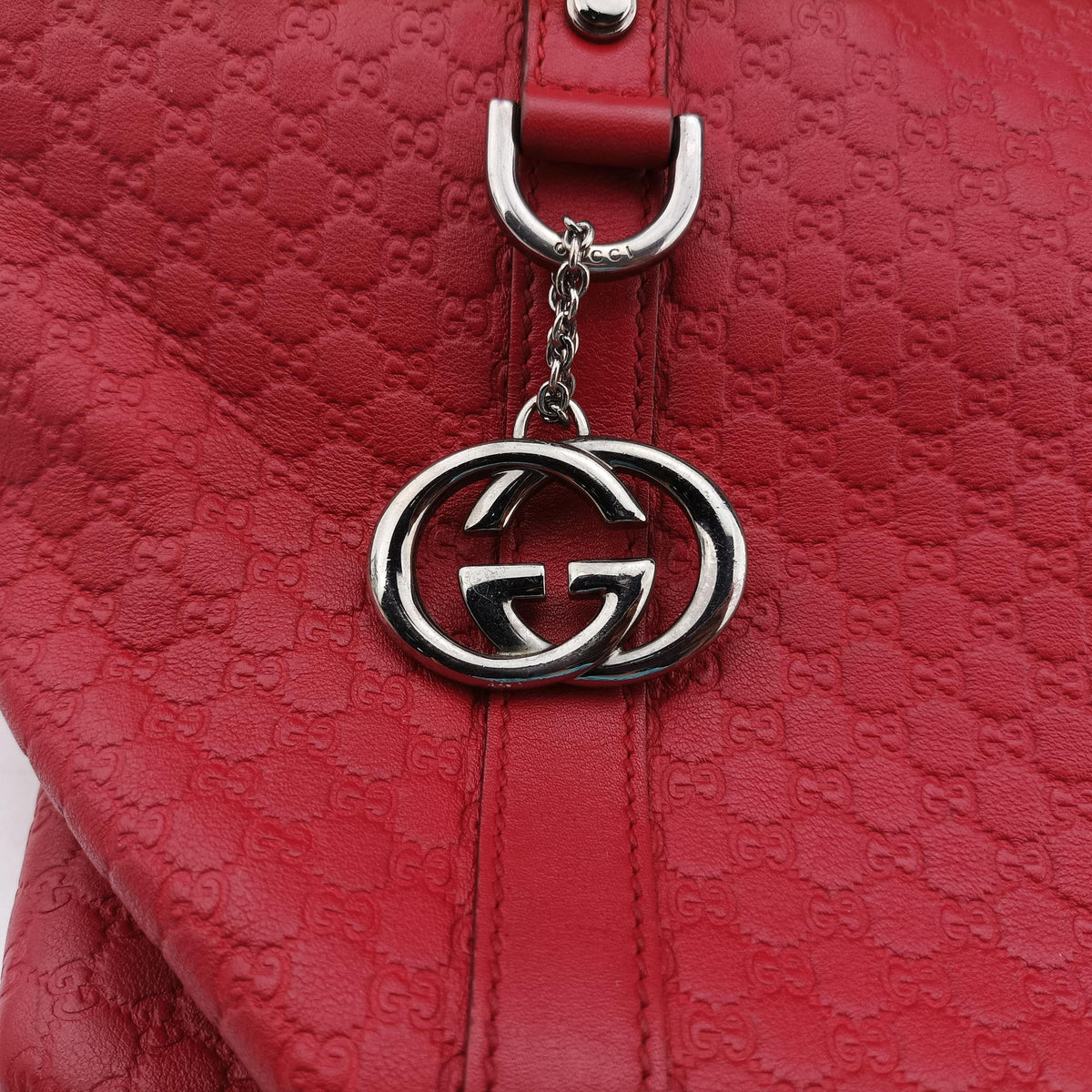 GG charm dome Red Leather 341503 E020202023GGチャーム ドーム レッド レザー 341503 E020202023