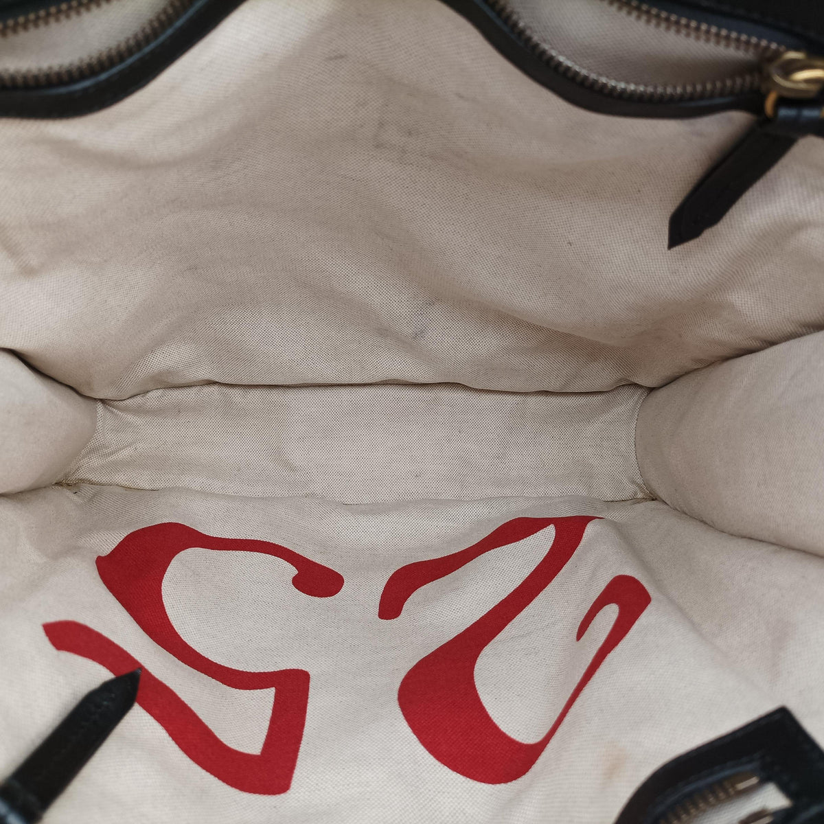 GG Supreme Bee beige×black PVC coated canvas×leather 450950 H021008295GGスプリーム キングスネーク ベージュ×ブラック PVCコーティングキャンバス×レザー 450950 H021008295