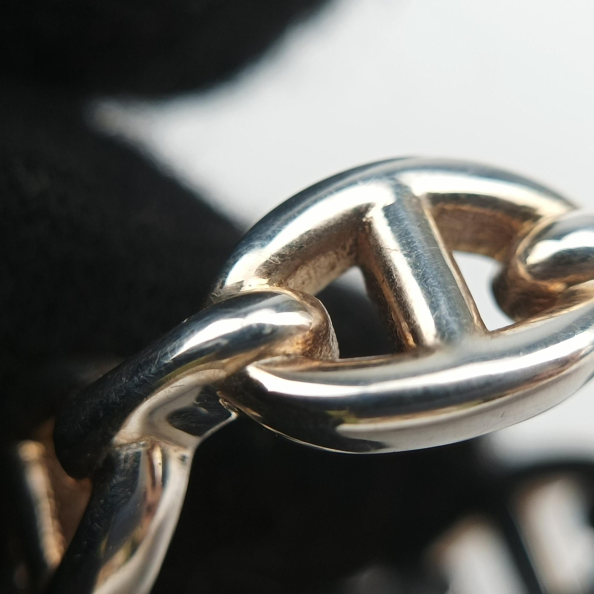 Pre-owned Hermes Chaine d'ancre Enchainee Silver Ag925 ring | stylenewstar