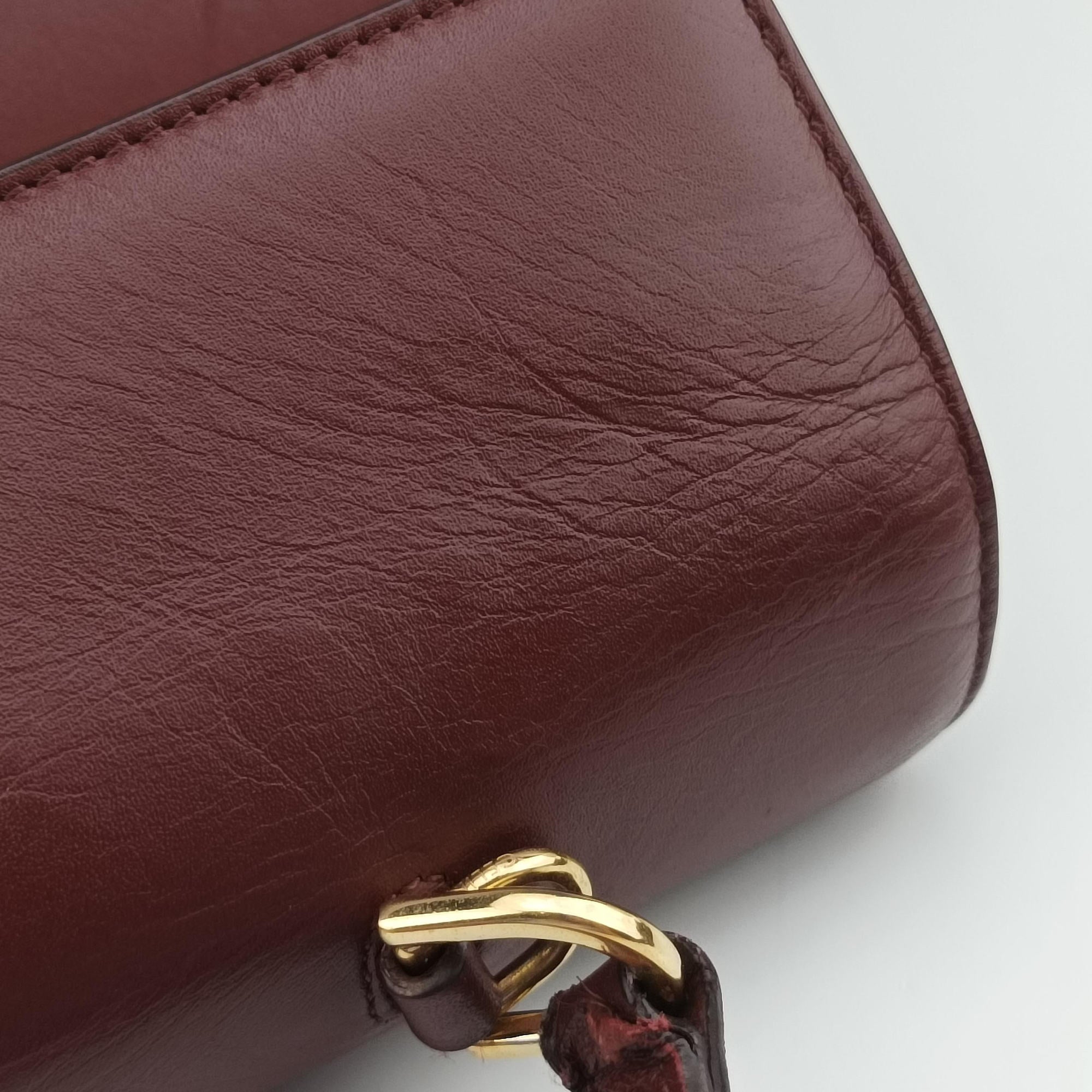 Pre-owned Celine 16 Bag Burgundy Calfskin shoulderbag | stylenewstar