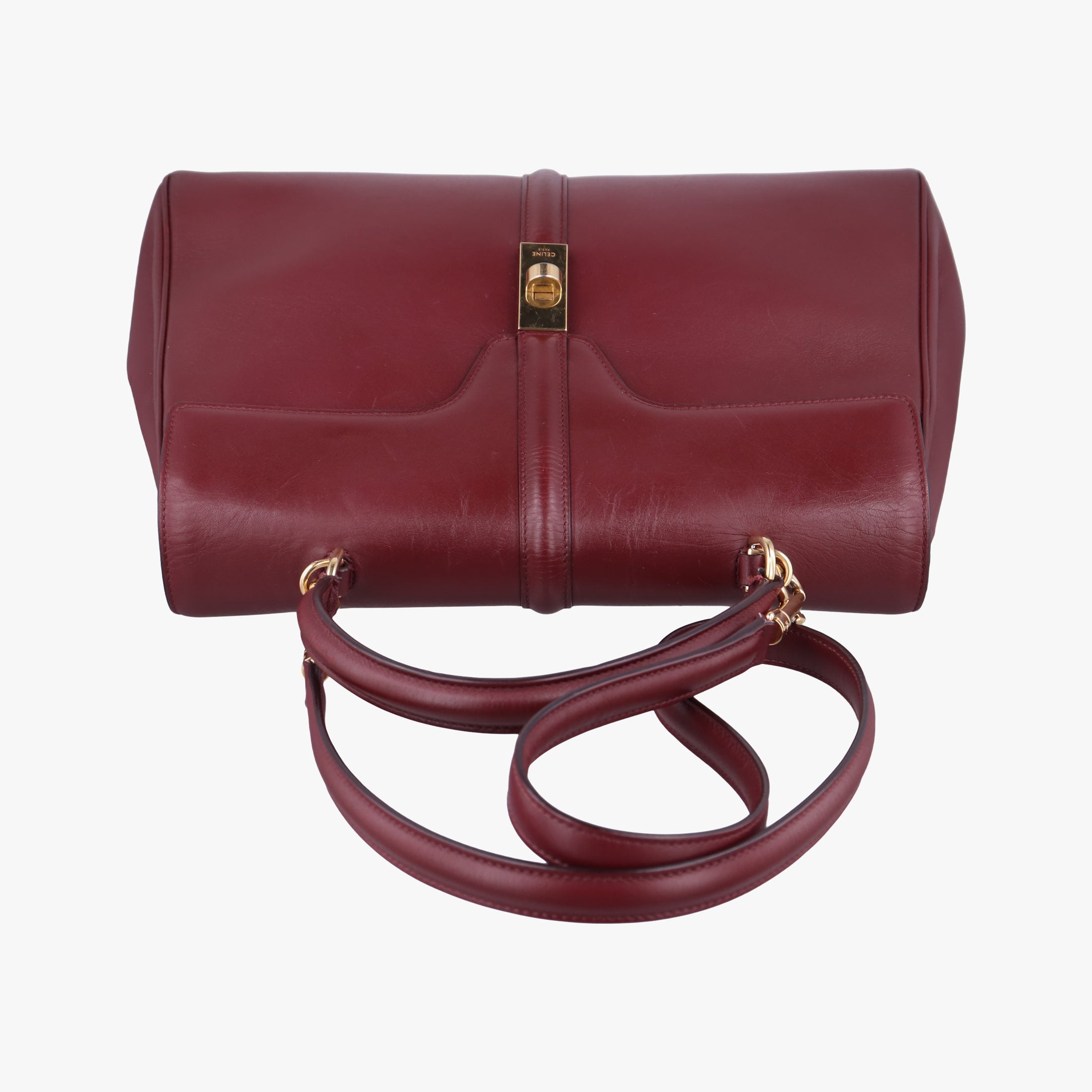 Pre-owned Celine 16 Bag Burgundy Calfskin shoulderbag | stylenewstar