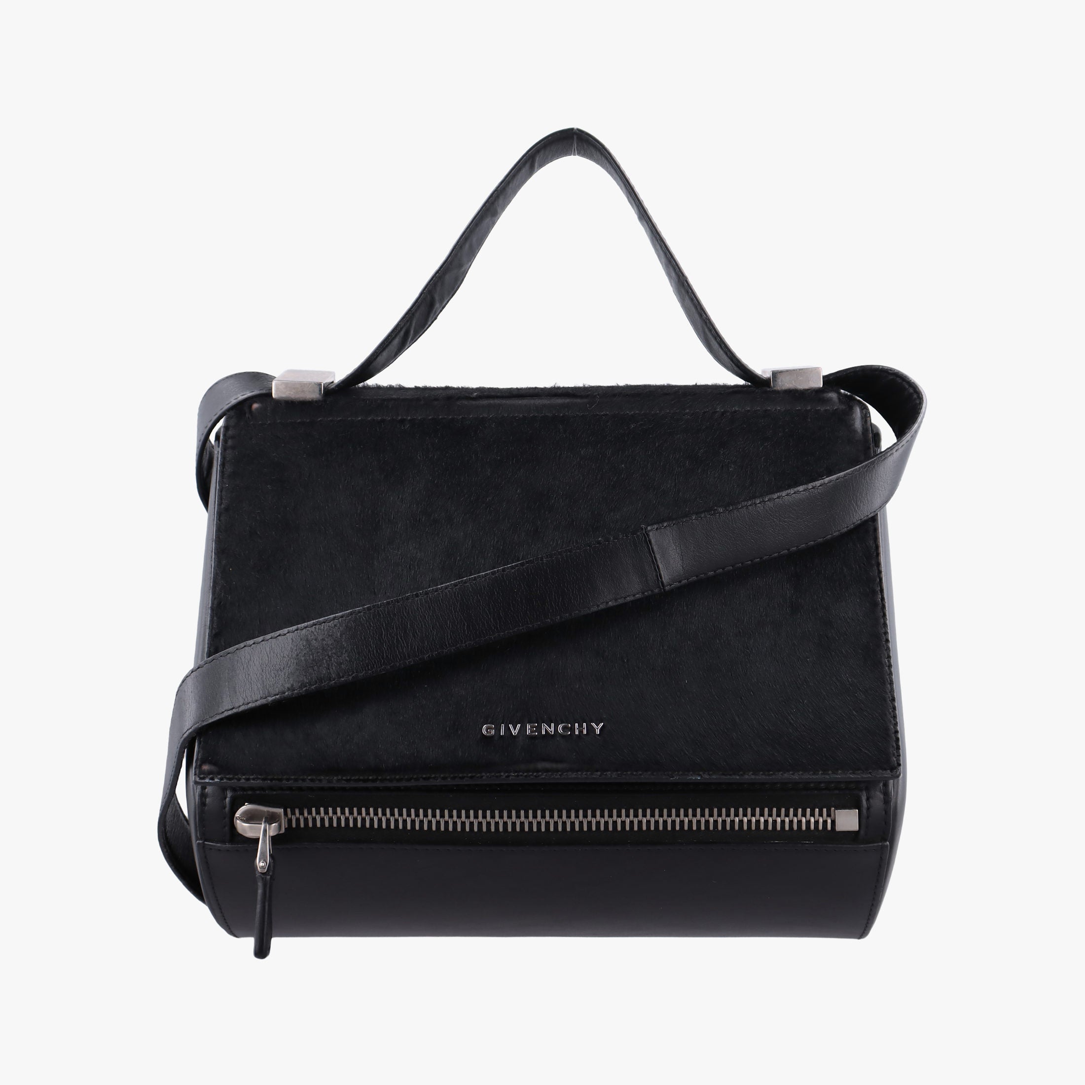 Vintage Givenchy Pandora Box Black Leather × Ponyhair shoulderbag | stylenewstar