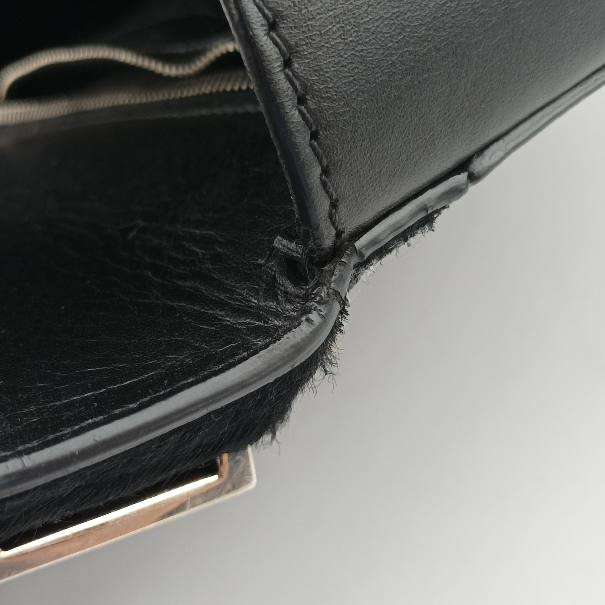 Vintage Givenchy Pandora Box Black Leather × Ponyhair shoulderbag | stylenewstar