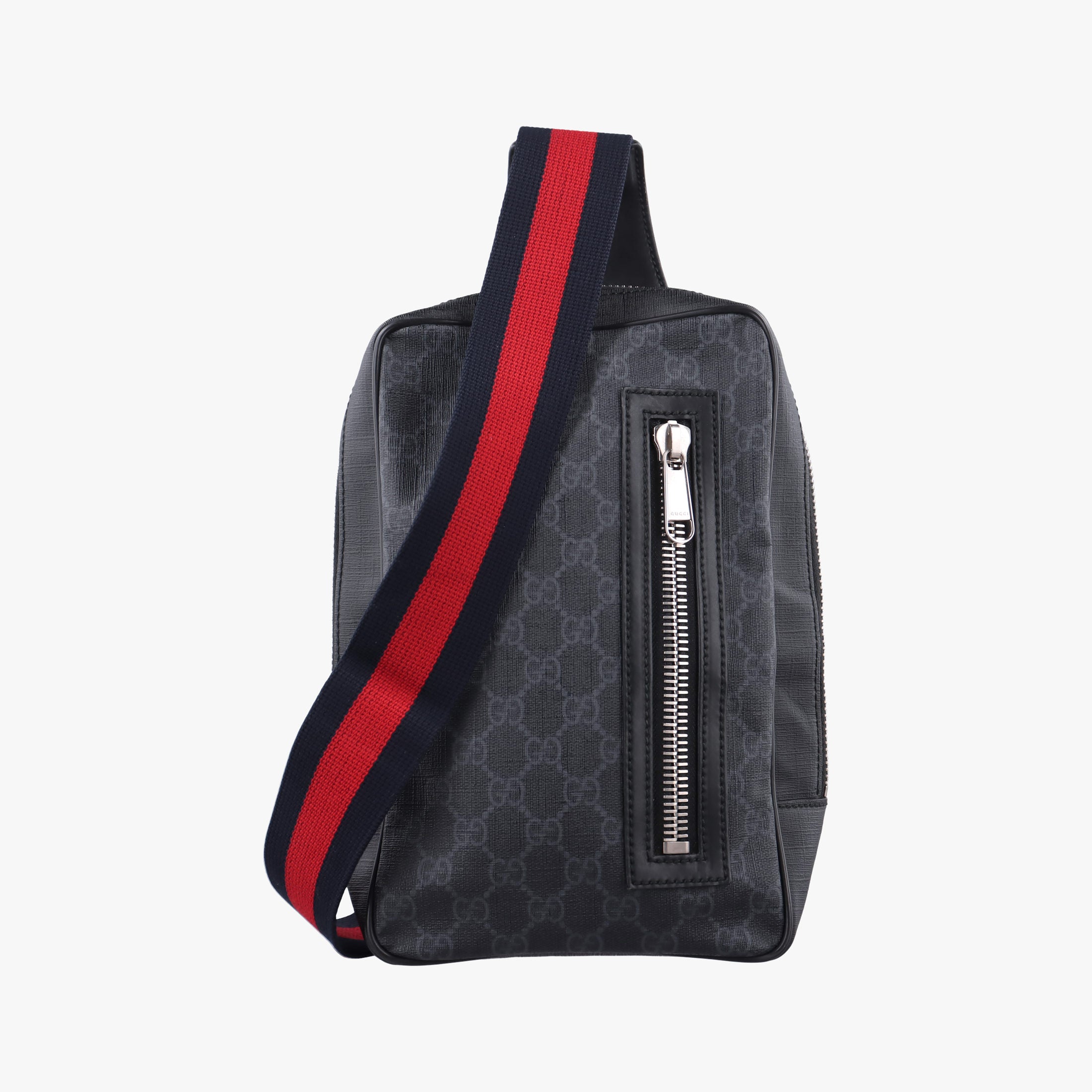 Pre-owned Gucci GG Supreme Navy x Black PVC coated canvas 478325 bum bag/waist bag | stylenewstar
