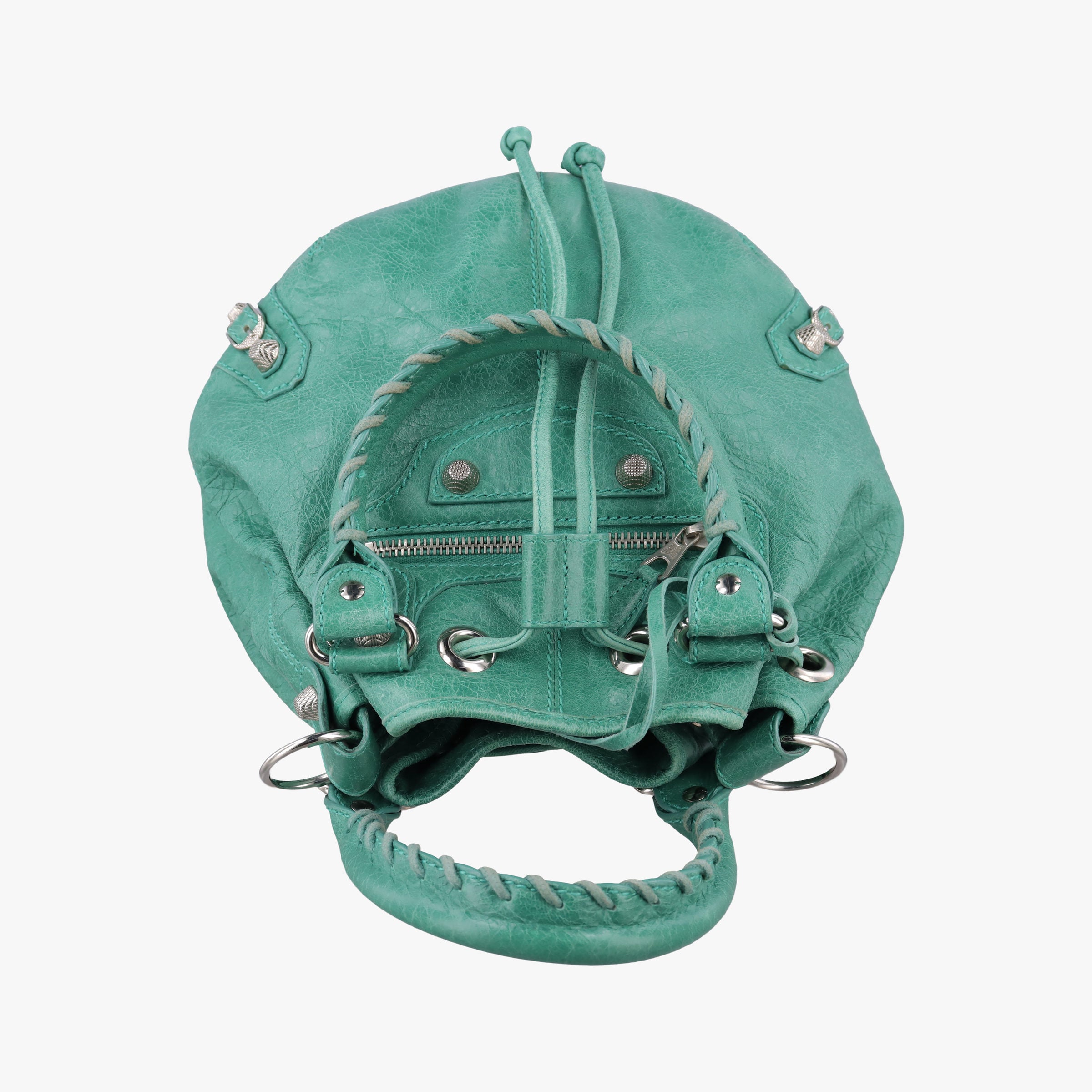 Pre-owned Balenciaga Pompon Green Leather shoulderbag | stylenewstar