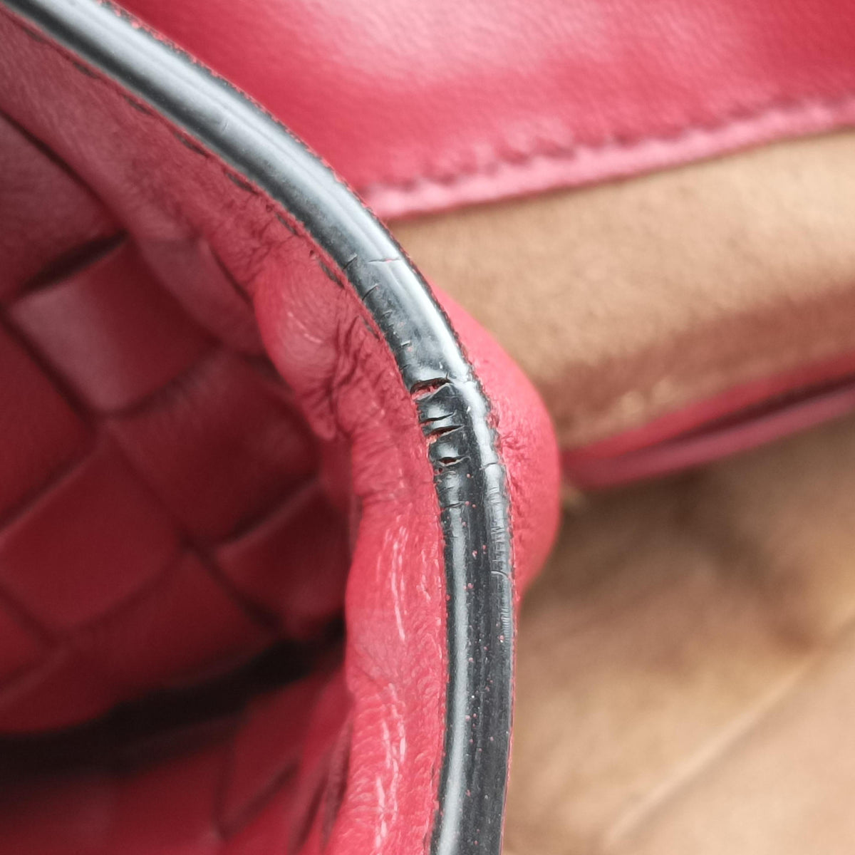Intrecciato Ellitica Red lambskin B07612356Aイントレチャート エリティカ レッド ラムスキン B07612356A