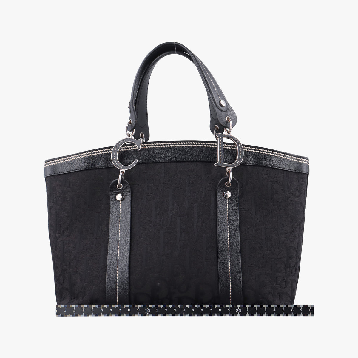 Trotter Flower Tote Black canvas×Leather 07-BO-1015トロッター フラワー トート ブラック キャンバス×レザー 07-BO-1015