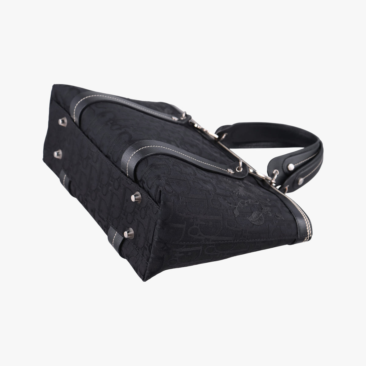 Trotter Flower Tote Black canvas×Leather 07-BO-1015トロッター フラワー トート ブラック キャンバス×レザー 07-BO-1015