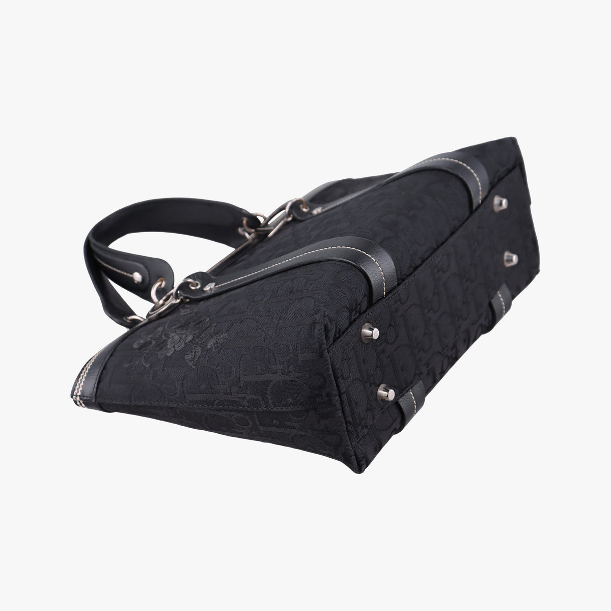 Trotter Flower Tote Black canvas×Leather 07-BO-1015トロッター フラワー トート ブラック キャンバス×レザー 07-BO-1015
