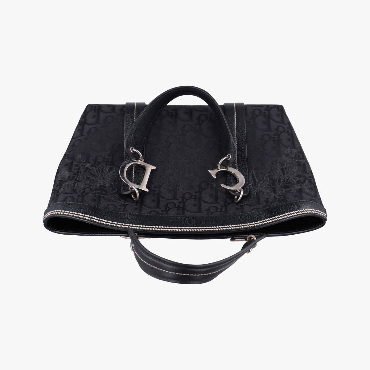 Trotter Flower Tote Black canvas×Leather 07-BO-1015トロッター フラワー トート ブラック キャンバス×レザー 07-BO-1015