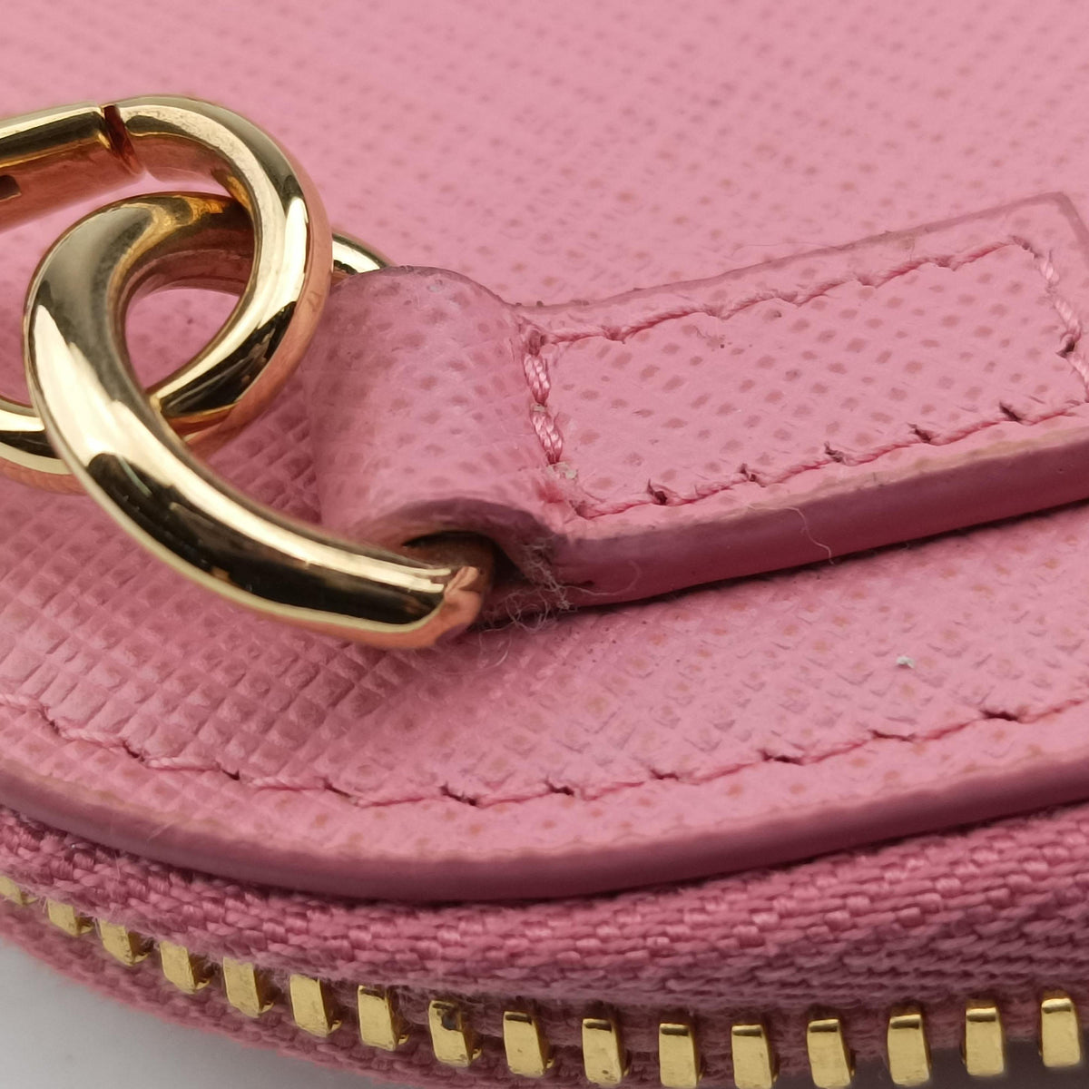 Phone Pouch Pink Saffiano Leather 85 Nフォンポーチ ピンク サフィアーノ レザー 85 N