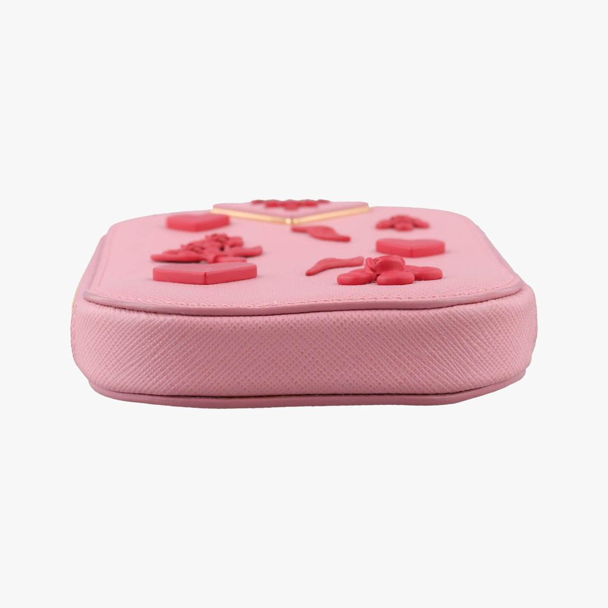 Phone Pouch Pink Saffiano Leather 85 Nフォンポーチ ピンク サフィアーノ レザー 85 N
