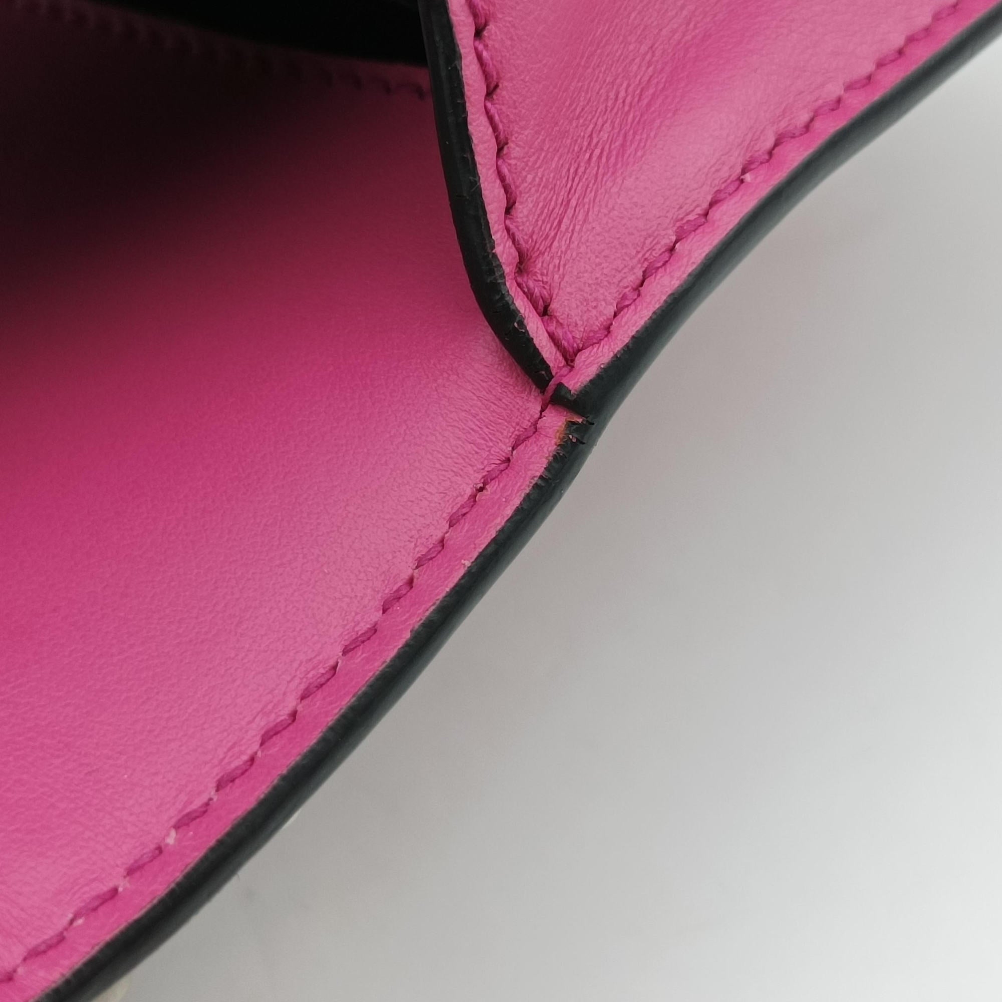 Cahier pink×Black Leather 1BH018 25カイエ ピンク×ブラック レザー 1BH018 25