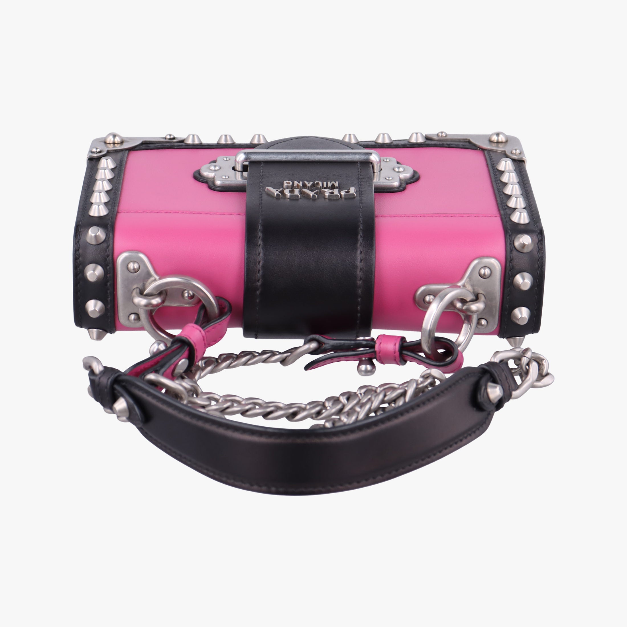 Cahier pink×Black Leather 1BH018 25カイエ ピンク×ブラック レザー 1BH018 25