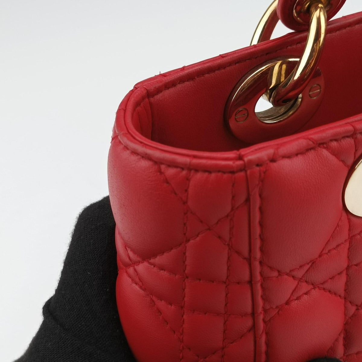 Lady Dior Red lambskin 18-MA-0186レディディオール レッド ラムスキン 18-MA-0186
