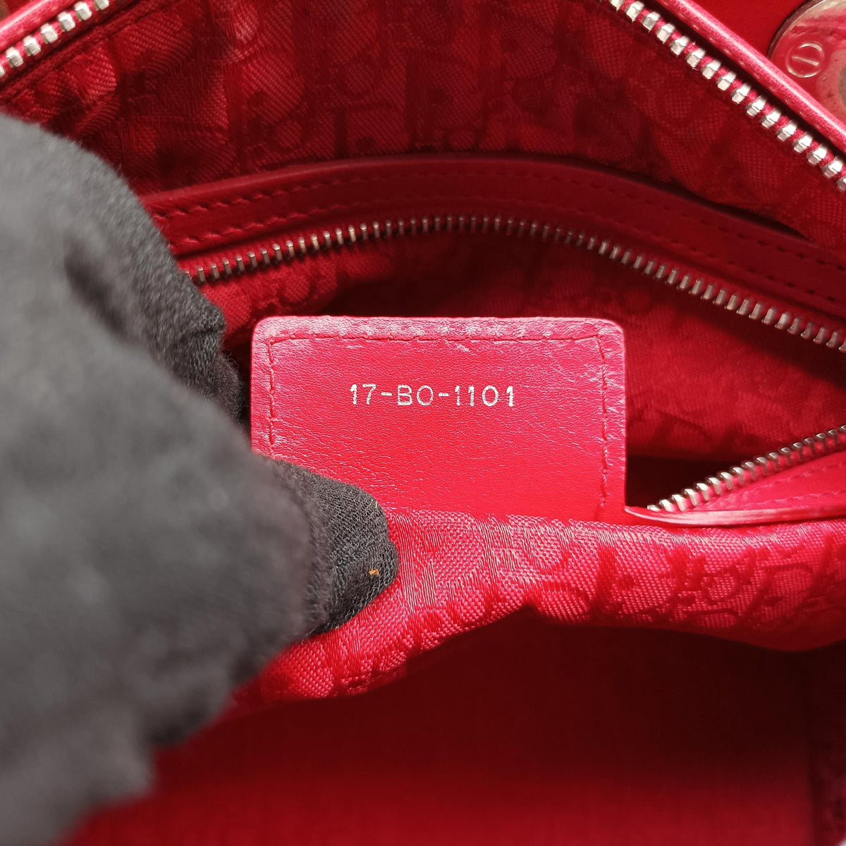 Lady Dior Red lambskin 17-BO-1101レディディオール レッド ラムスキン 17-BO-1101