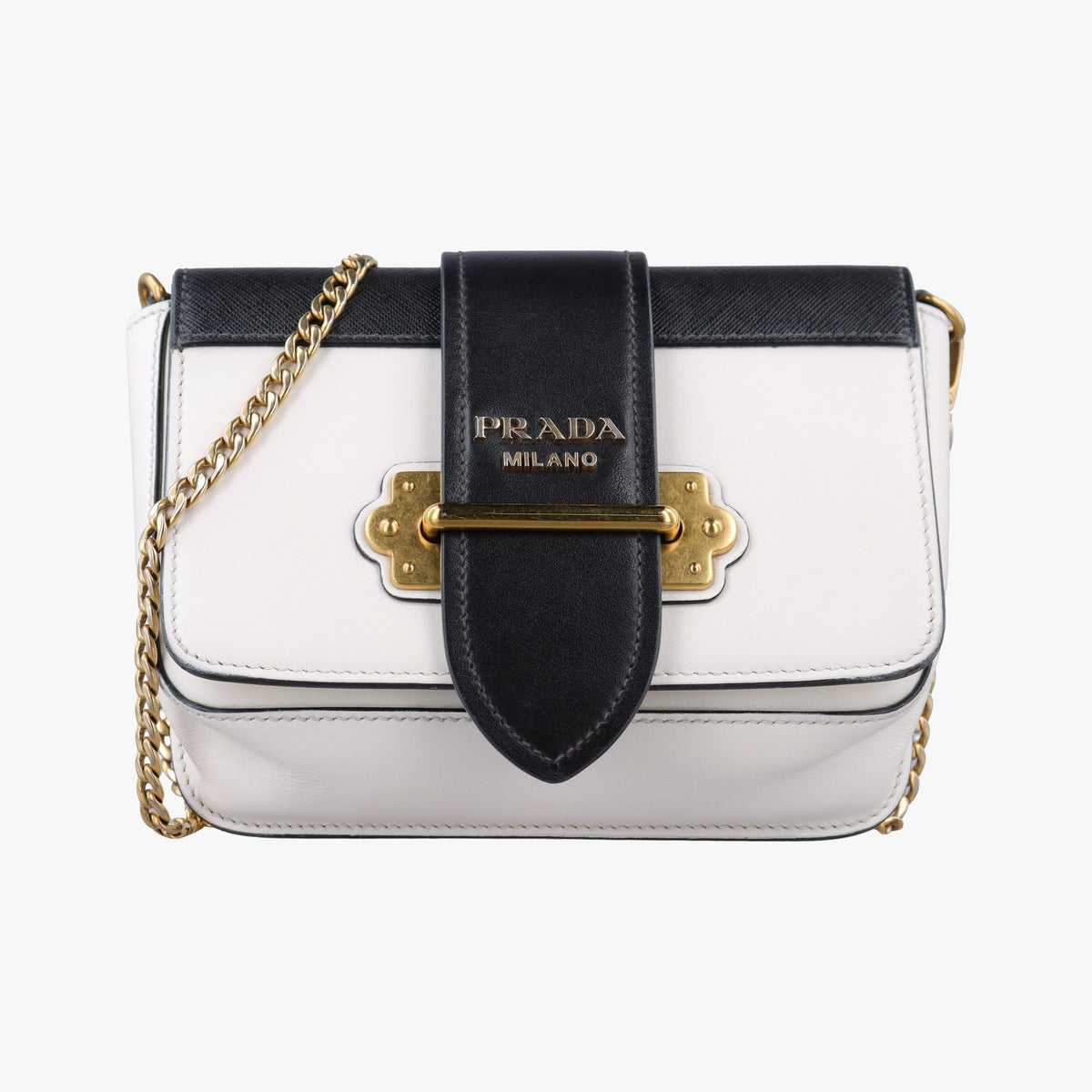 Cahier White Leather×SAFFIANO Leather 1BL004 256カイエ ホワイト レザー×サフィアーノレザー 1BL004 256