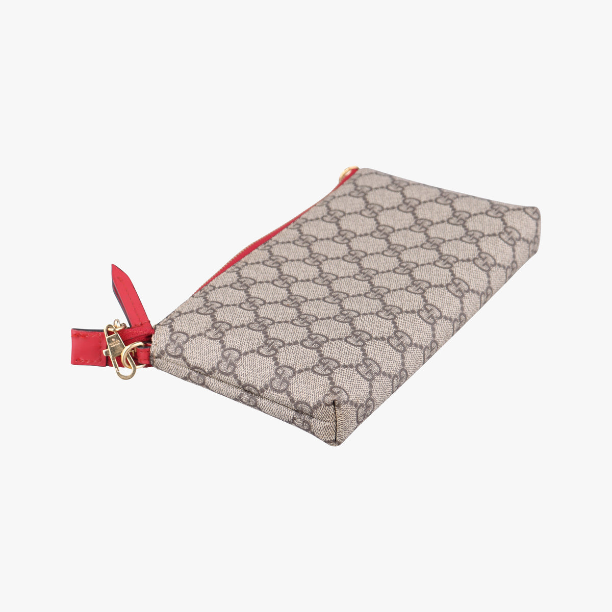 GG Supreme Heart Chain Pochette Beige×red PVC coated canvas 456866 GGスプリーム ハートチェーン ポシェット ベージュ×レッド PVCコーティングキャンバス 456866