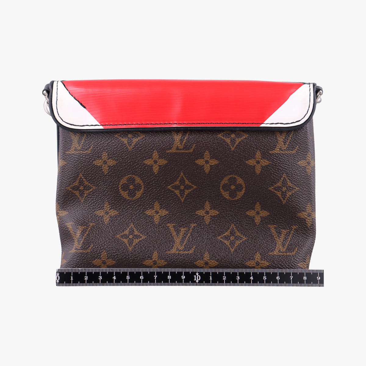 Pochette Kabuki Mask Red × Brown Monogram Canvas × Epi Leather M43527 DU4127ポシェット・カブキ マスク カブキマスクプリント / レッド × ブラウン モノグラム・キャンバス × エピ・レザー M43527 DU4127
