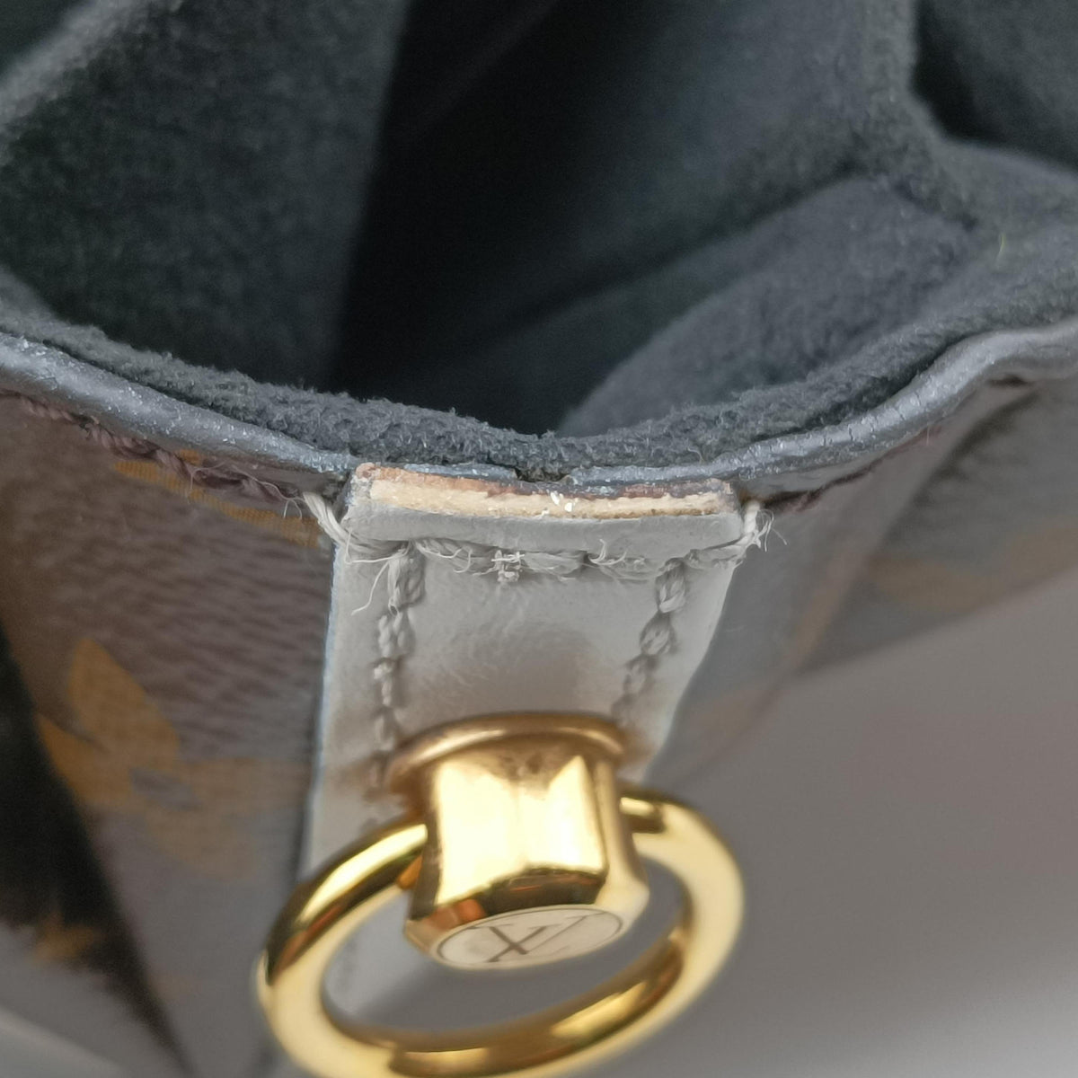 Chantilly Lock Brown x white Monogram x Leather PL0198シャンティイ ロック ブラウン×ホワイト モノグラム×レザー PL0198