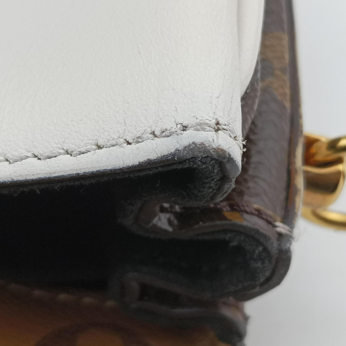 Chantilly Lock Brown x white Monogram x Leather PL0198シャンティイ ロック ブラウン×ホワイト モノグラム×レザー PL0198