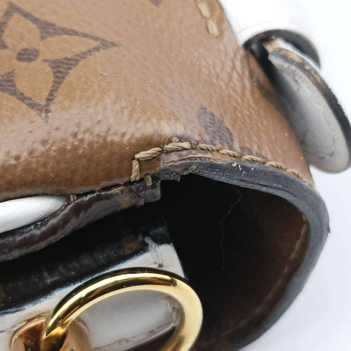 Chantilly Lock Brown x white Monogram x Leather PL0198シャンティイ ロック ブラウン×ホワイト モノグラム×レザー PL0198