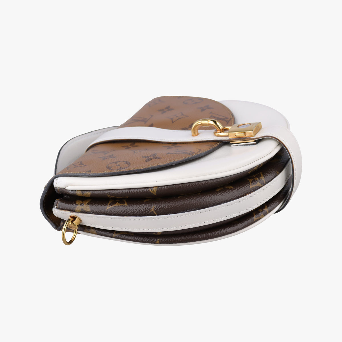 Chantilly Lock Brown x white Monogram x Leather PL0198シャンティイ ロック ブラウン×ホワイト モノグラム×レザー PL0198