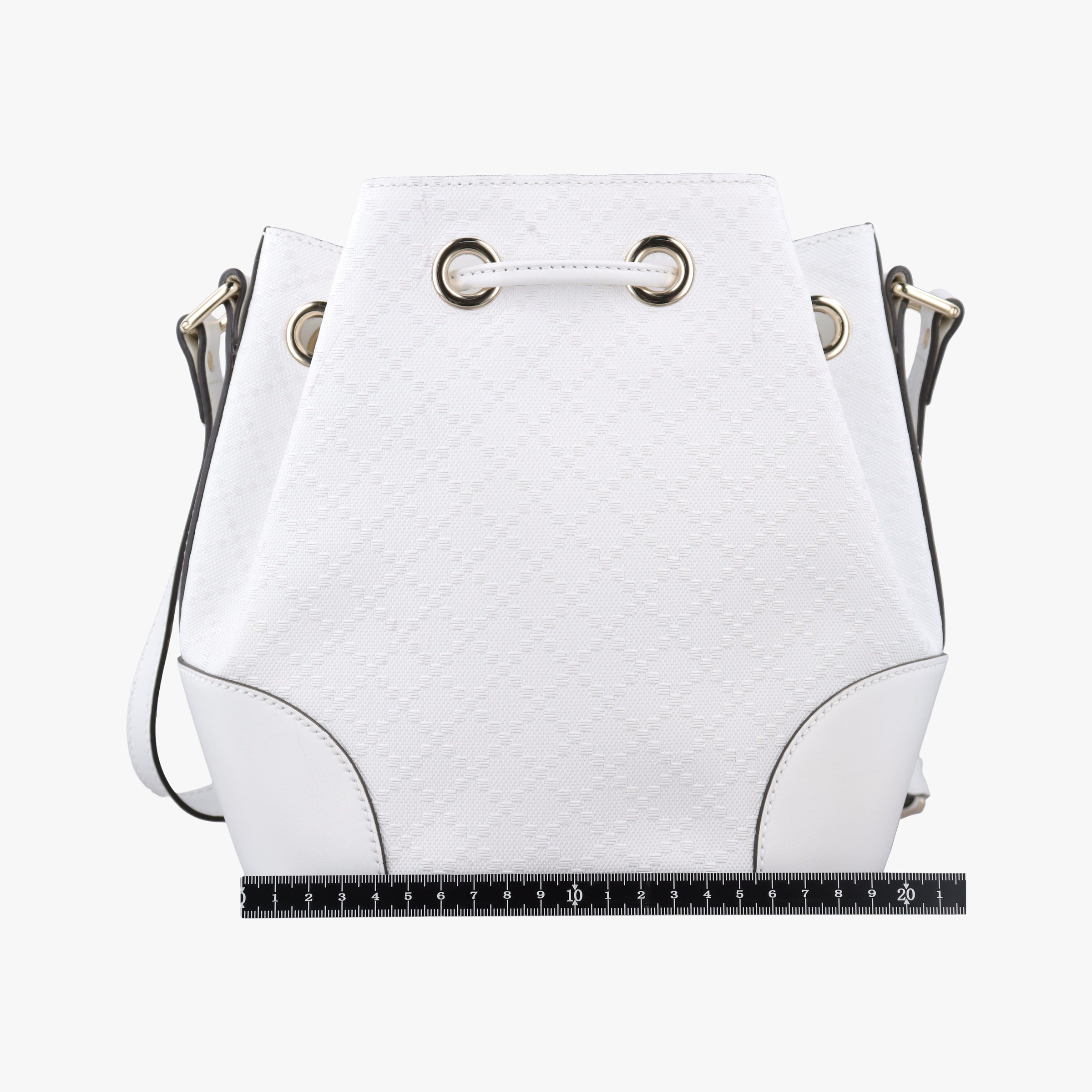 Bright Diamante Bucket White Leather 354229 I016921900ブライトディアマンテ バケット ホワイト レザー 354229 I016921900