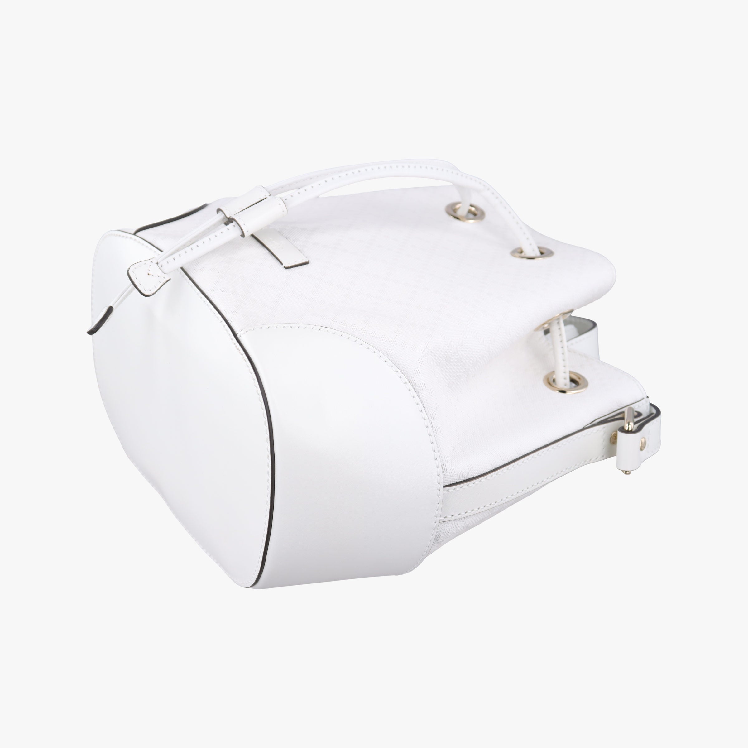 Bright Diamante Bucket White Leather 354229 I016921900ブライトディアマンテ バケット ホワイト レザー 354229 I016921900