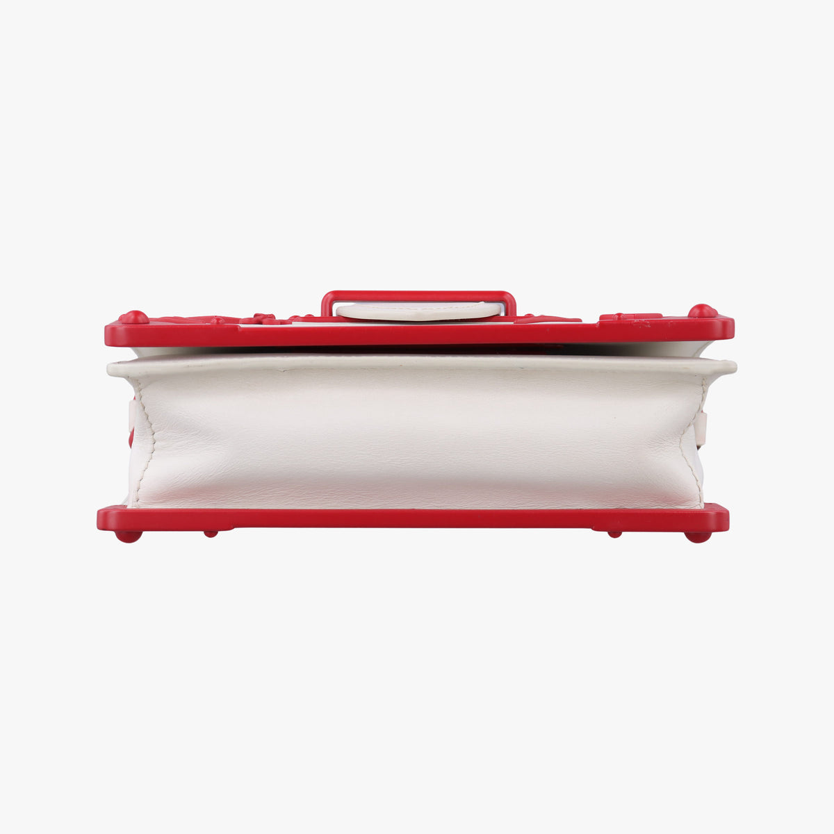 Cahier Heart and Flower White×red leather 25 Pカイエ ハート フラワー ホワイト×レッド レザー 25 P