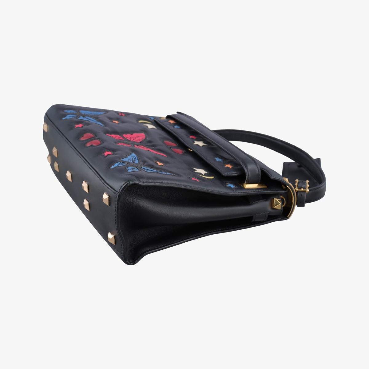 My Rockstud Black Smooth Calfskin Leather BL-K977VYF2マイ ロックスタッズ ブラック スムースカーフレザー BL-K977VYF2