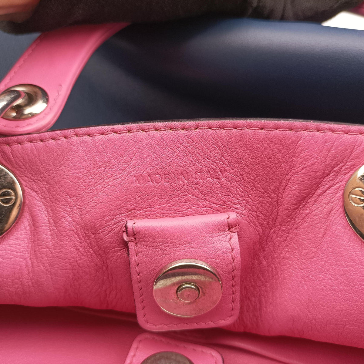 Diorissimo Navy×Pink Leather 09-MA-1104ディオリッシモ ネイビー×ピンク レザー 09-MA-1104