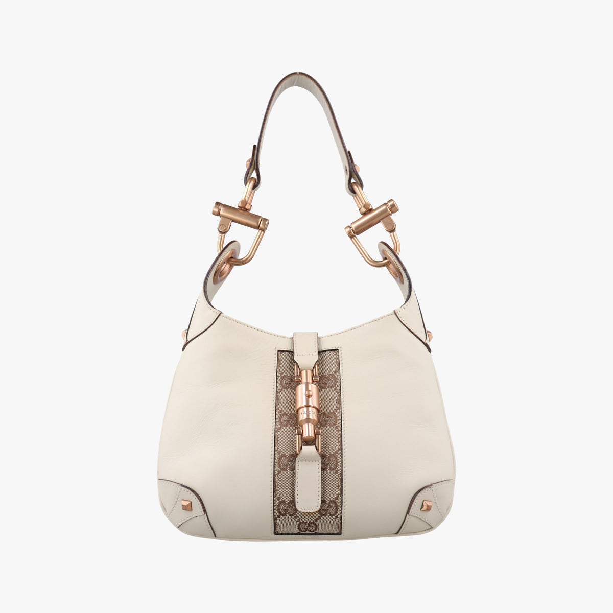Piston Lock Jackie Hobo White Leather×canvas 120885 ニュージャッキー ホワイト レザー×キャンバス 120885