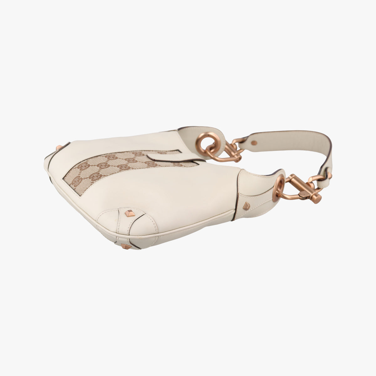 Piston Lock Jackie Hobo White Leather×canvas 120885 ニュージャッキー ホワイト レザー×キャンバス 120885