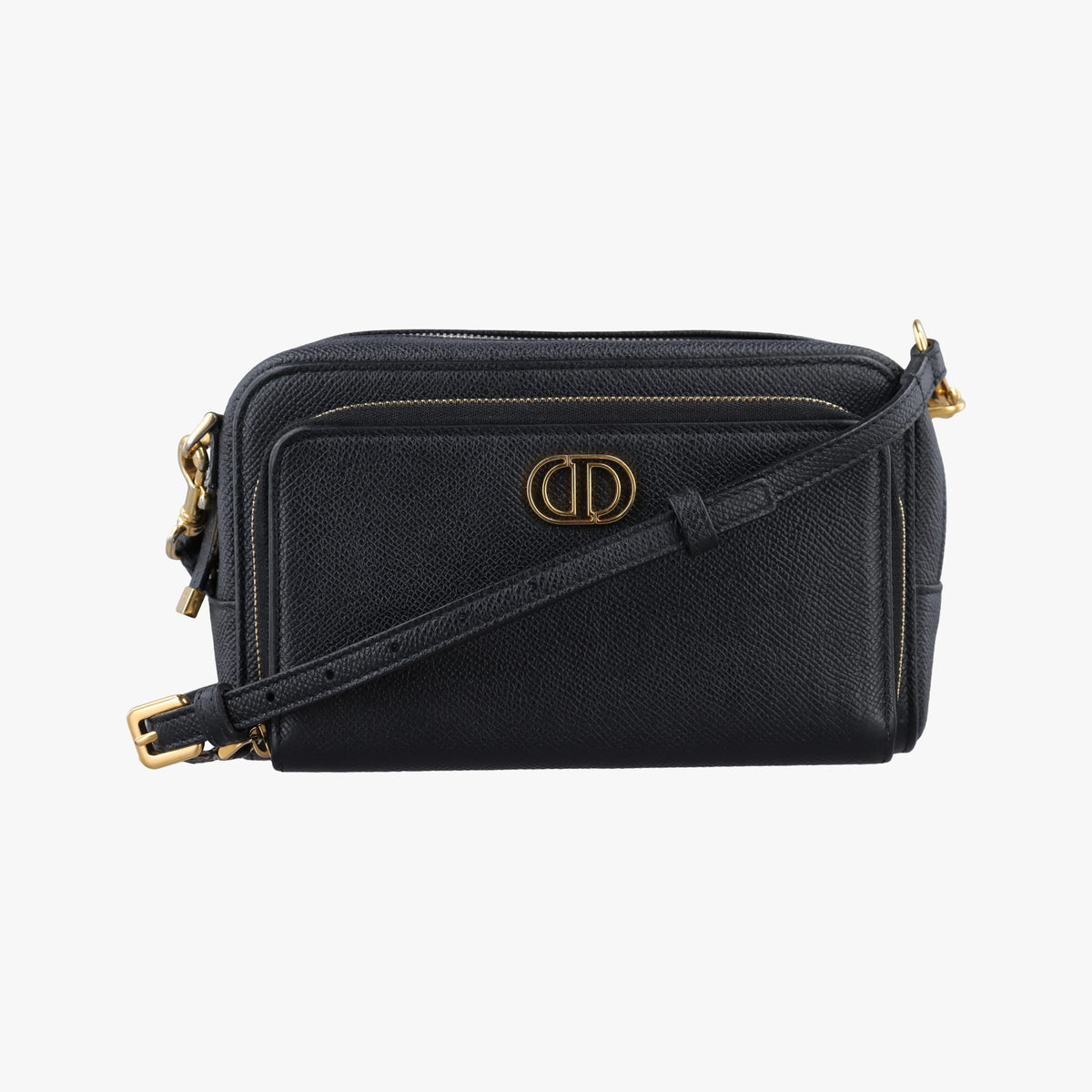 Caro Double Pouch Black Leather 05-BO-0271カロ ダブル ポーチ ブラック レザー 05-BO-0271