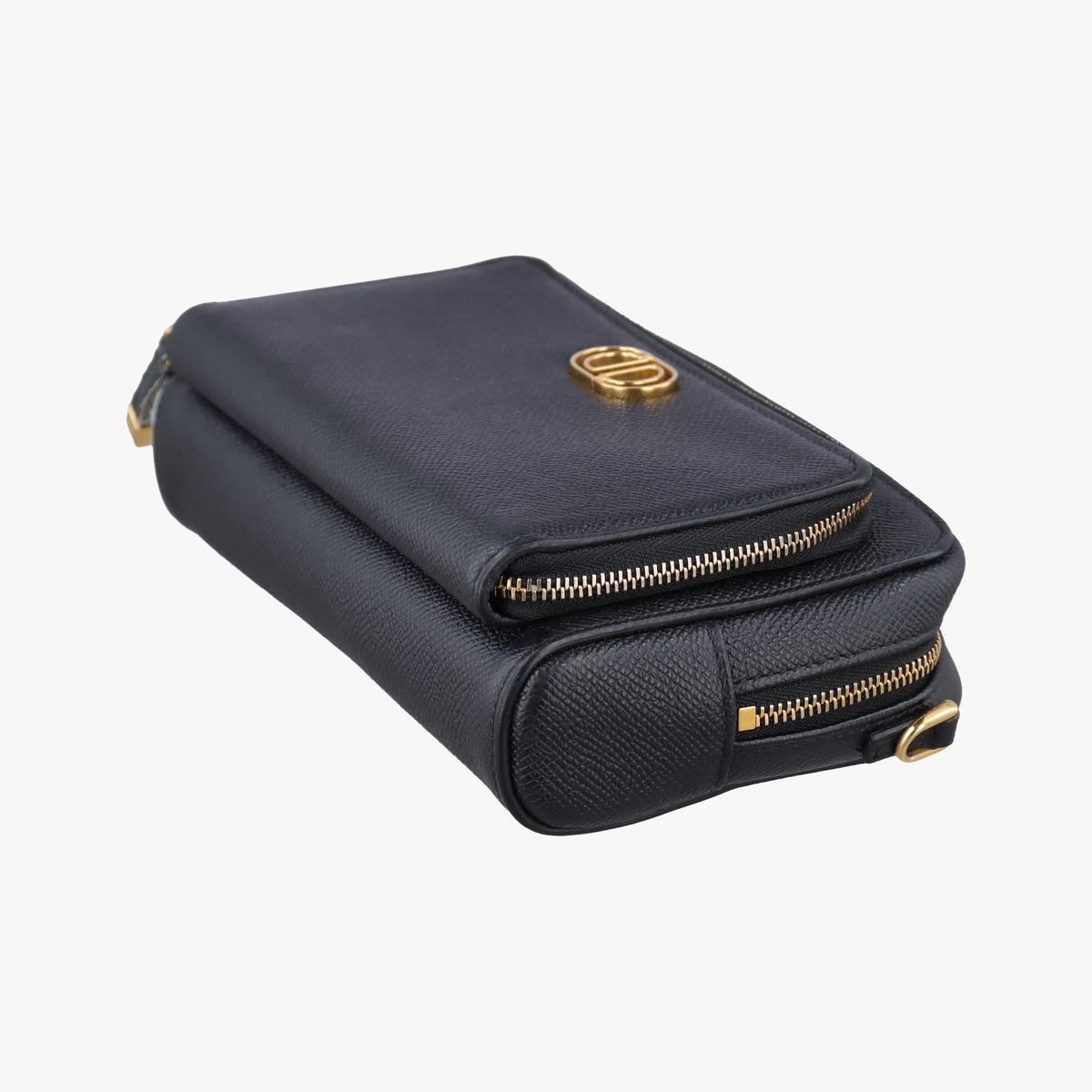 Caro Double Pouch Black Leather 05-BO-0271カロ ダブル ポーチ ブラック レザー 05-BO-0271
