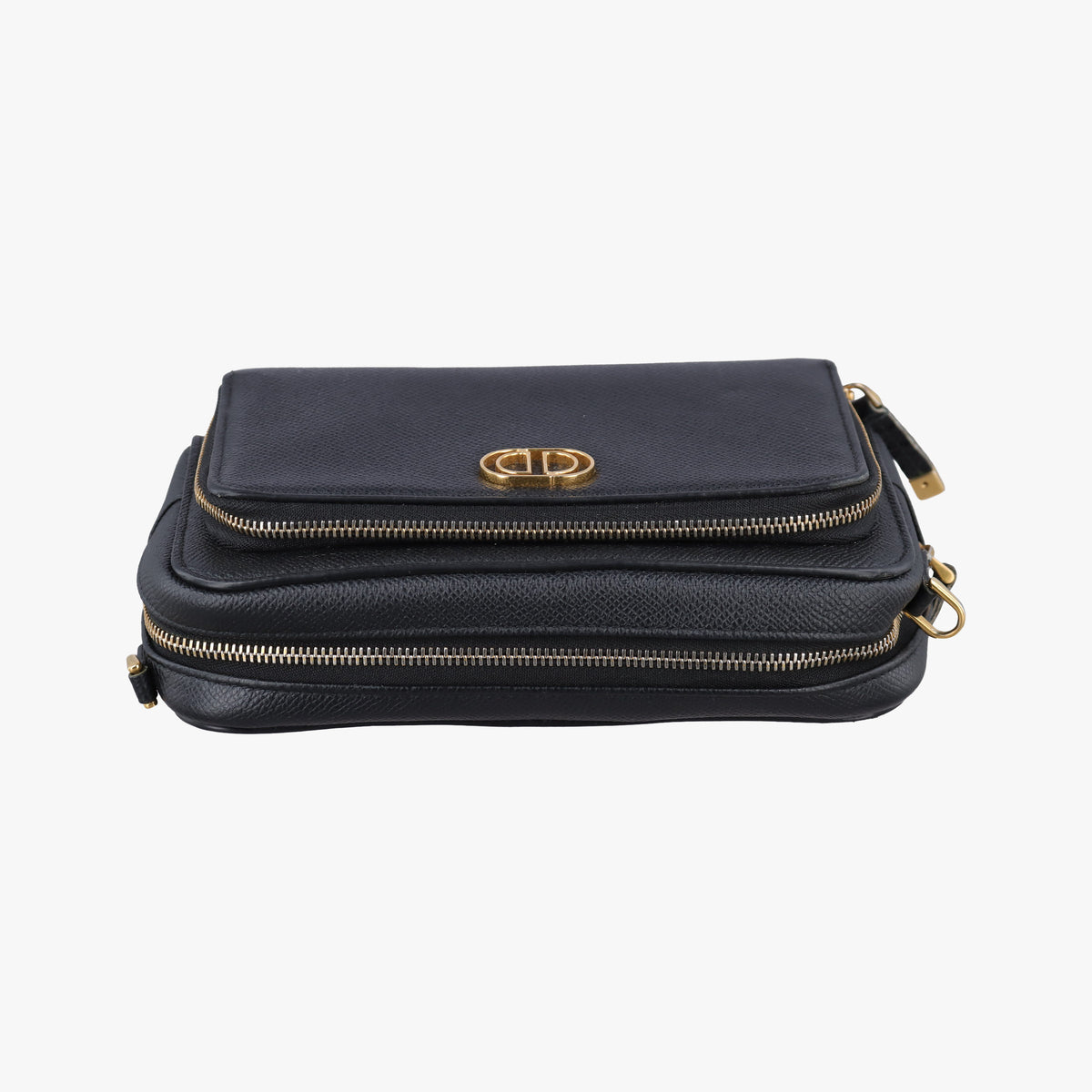 Caro Double Pouch Black Leather 05-BO-0271カロ ダブル ポーチ ブラック レザー 05-BO-0271