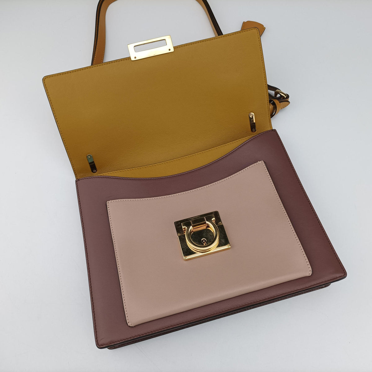 Marisol Brown×Beige ×Yellow Leather DY-21 F576マリソル ブラウン×ベージュ×イエロー レザー DY-21 F576